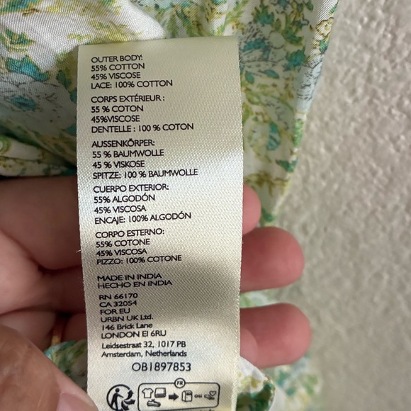 Free People Shea Printed Undersea Combo Button Back Closure Mini Dress M - Picture 15 of 16